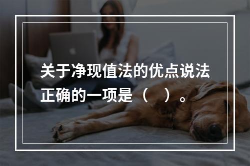 关于净现值法的优点说法正确的一项是（　）。