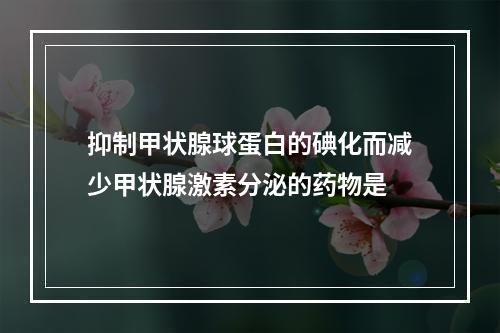 抑制甲状腺球蛋白的碘化而减少甲状腺激素分泌的药物是