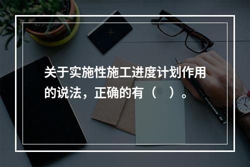 关于实施性施工进度计划作用的说法，正确的有（　）。