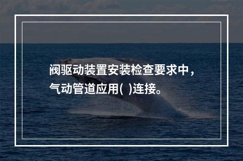 阀驱动装置安装检查要求中，气动管道应用(  )连接。