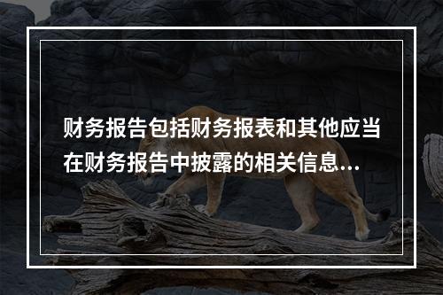 财务报告包括财务报表和其他应当在财务报告中披露的相关信息和资