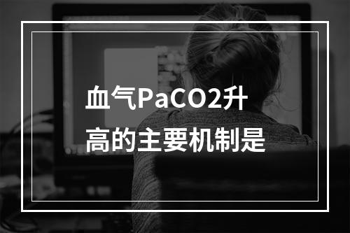 血气PaCO2升高的主要机制是