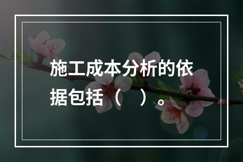 施工成本分析的依据包括（　）。