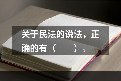 关于民法的说法，正确的有（　　）。