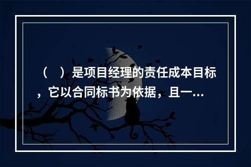 （　）是项目经理的责任成本目标，它以合同标书为依据，且一般情