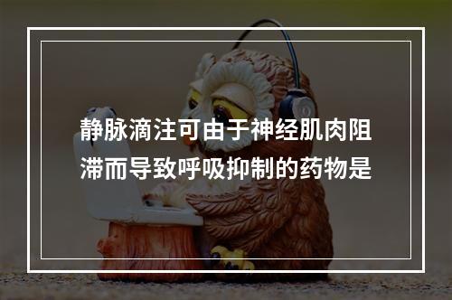 静脉滴注可由于神经肌肉阻滞而导致呼吸抑制的药物是