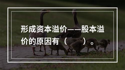 形成资本溢价——股本溢价的原因有（　　）。