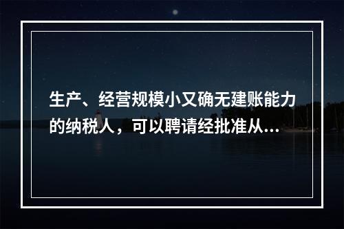 生产、经营规模小又确无建账能力的纳税人，可以聘请经批准从事会