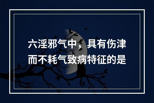 六淫邪气中，具有伤津而不耗气致病特征的是