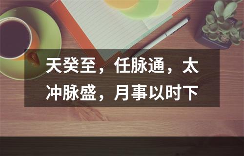 天癸至，任脉通，太冲脉盛，月事以时下