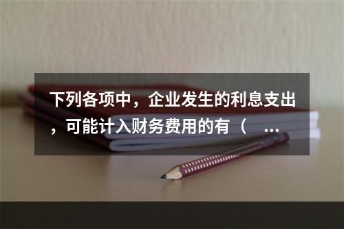 下列各项中，企业发生的利息支出，可能计入财务费用的有（　）。