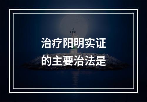 治疗阳明实证的主要治法是