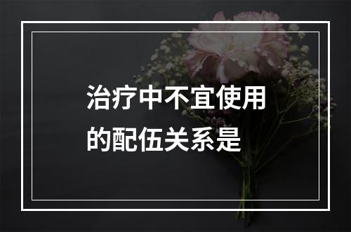 治疗中不宜使用的配伍关系是