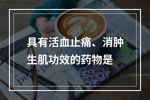 具有活血止痛、消肿生肌功效的药物是