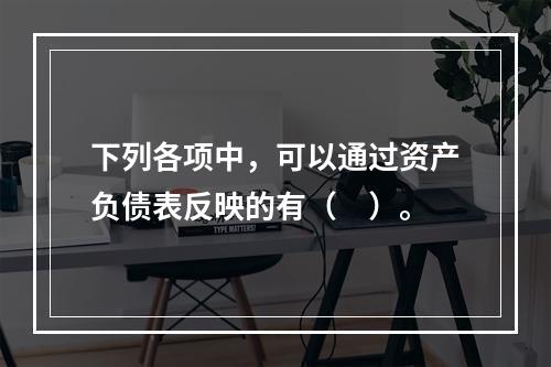 下列各项中，可以通过资产负债表反映的有（　）。