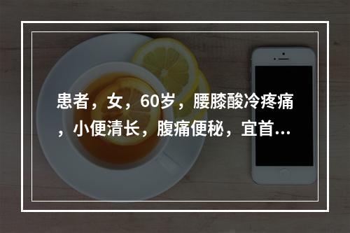 患者，女，60岁，腰膝酸冷疼痛，小便清长，腹痛便秘，宜首选