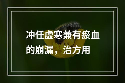 冲任虚寒兼有瘀血的崩漏，治方用