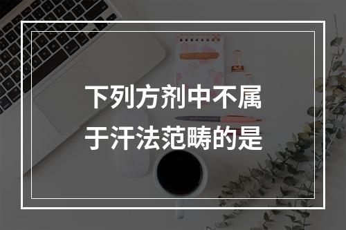 下列方剂中不属于汗法范畴的是