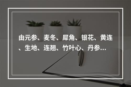 由元参、麦冬、犀角、银花、黄连、生地、连翘、竹叶心、丹参组成