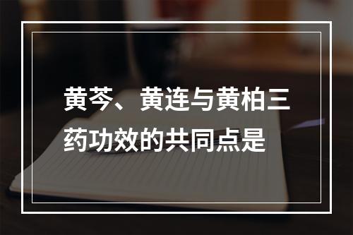 黄芩、黄连与黄柏三药功效的共同点是