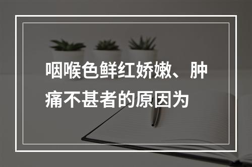 咽喉色鲜红娇嫩、肿痛不甚者的原因为