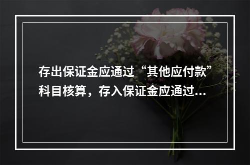 存出保证金应通过“其他应付款”科目核算，存入保证金应通过“其