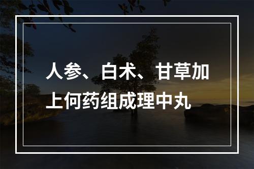 人参、白术、甘草加上何药组成理中丸