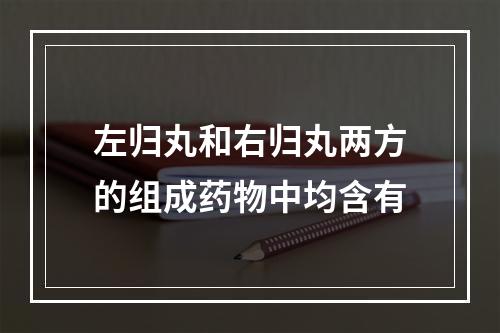 左归丸和右归丸两方的组成药物中均含有