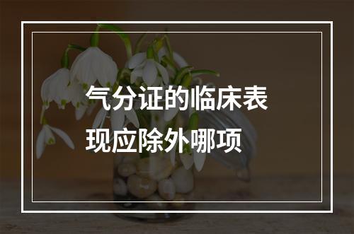 气分证的临床表现应除外哪项