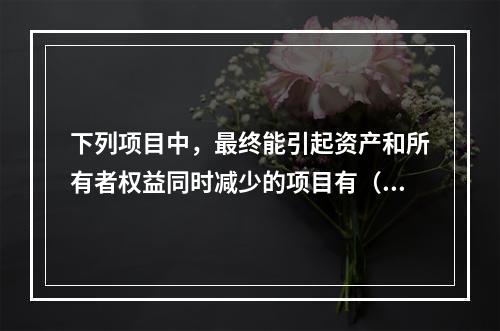 下列项目中，最终能引起资产和所有者权益同时减少的项目有（　）