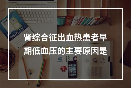 肾综合征出血热患者早期低血压的主要原因是