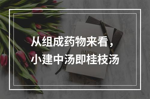 从组成药物来看，小建中汤即桂枝汤