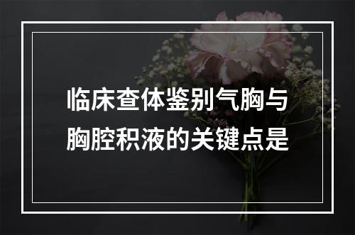 临床查体鉴别气胸与胸腔积液的关键点是