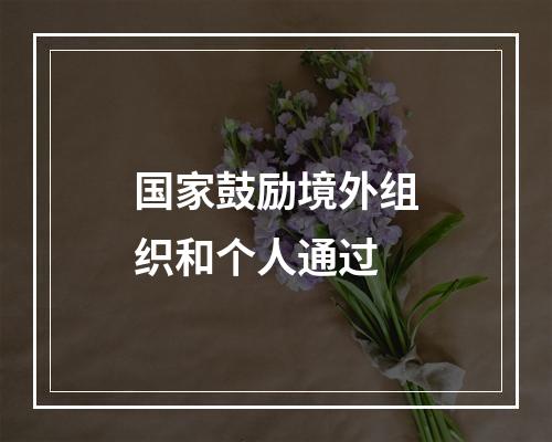 国家鼓励境外组织和个人通过