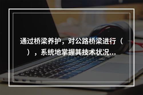 通过桥梁养护，对公路桥梁进行（　），系统地掌握其技术状况，及