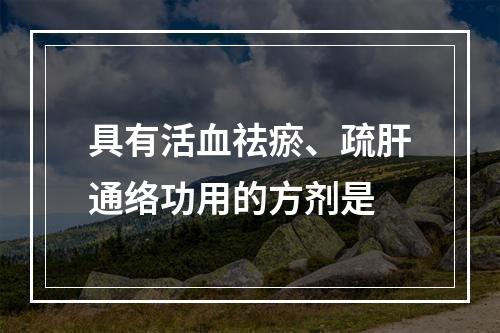 具有活血祛瘀、疏肝通络功用的方剂是