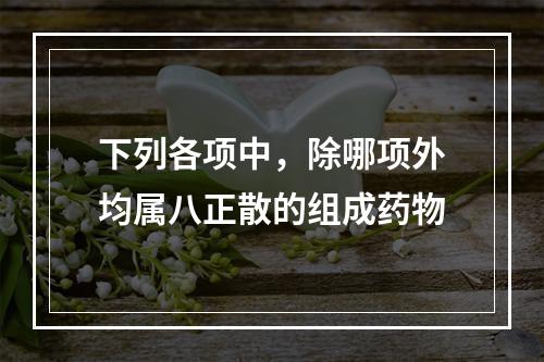 下列各项中，除哪项外均属八正散的组成药物