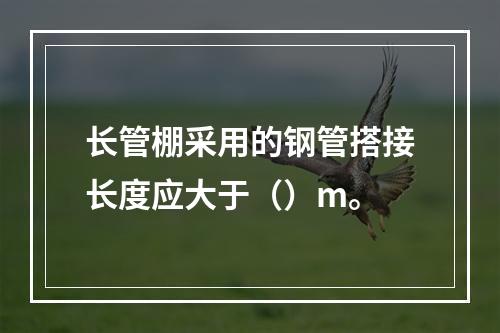 长管棚采用的钢管搭接长度应大于（）m。