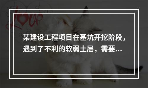 某建设工程项目在基坑开挖阶段，遇到了不利的软弱土层，需要进行