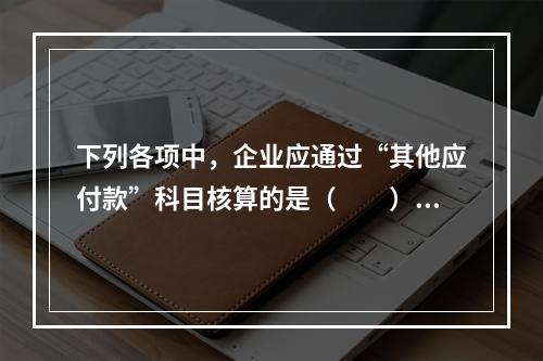 下列各项中，企业应通过“其他应付款”科目核算的是（　　）。