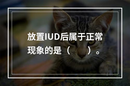 放置IUD后属于正常现象的是（　　）。