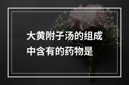 大黄附子汤的组成中含有的药物是