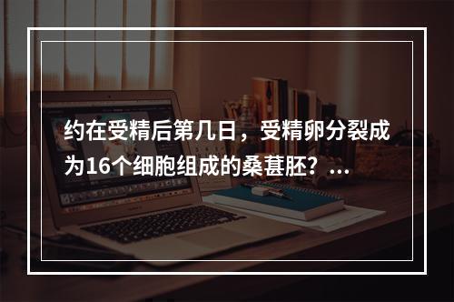 约在受精后第几日，受精卵分裂成为16个细胞组成的桑葚胚？（　