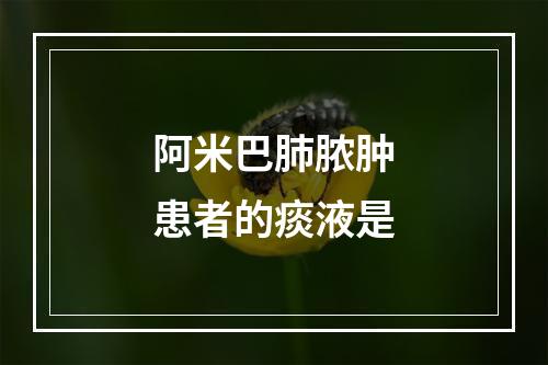 阿米巴肺脓肿患者的痰液是