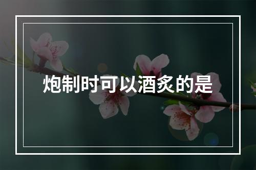 炮制时可以酒炙的是