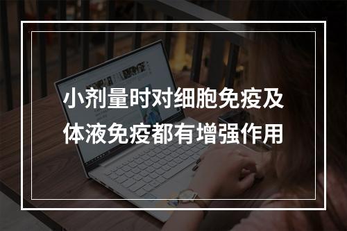 小剂量时对细胞免疫及体液免疫都有增强作用