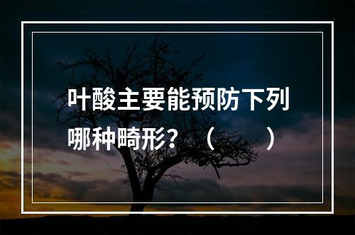 叶酸主要能预防下列哪种畸形？（　　）