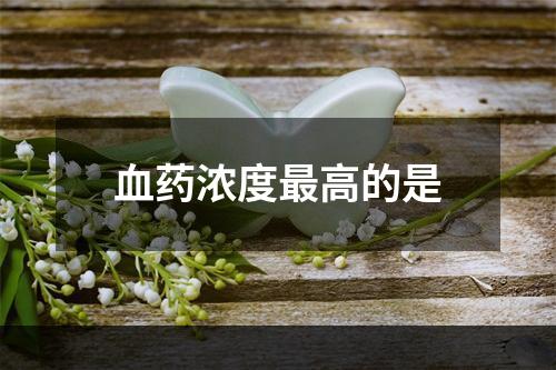 血药浓度最高的是