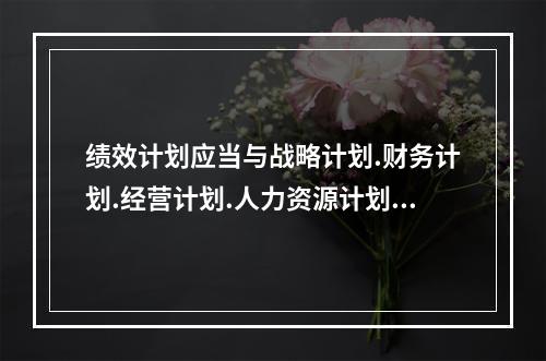 绩效计划应当与战略计划.财务计划.经营计划.人力资源计划密