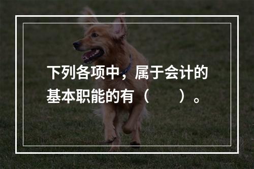 下列各项中，属于会计的基本职能的有（　　）。